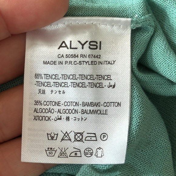 NWT Alysi Twisted Cotton Micro Cardigan In Acquq Sweater Size M - Picture 7 of 7